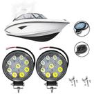 Kit Farol Auxiliar Milha Redondo Lancha 6000K 12/24V 27W 2Un