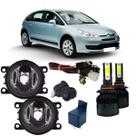 Kit farol auxiliar neblina citroen c4 2007 a 2012 super led