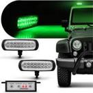 Kit Farol Auxiliar Slim 3x1 Bivolt 16 Leds Verde Com Módulo