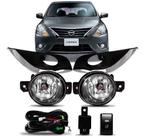 Kit Farol Auxiliar Versa 2015 2016 2017 Com Grade Friso Cromado
