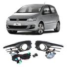 Kit Farol Auxiliar Volkswagen Fox 2015 em diante Botão Original Painel Grade Cromada Shocklight - SL-262010CR I