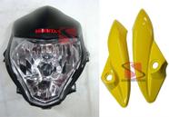 Kit Farol Cb300 Carenagem Lateral Amarela 2012 2013 Frontal Farol Original Honda Logo Vermelho