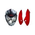 Kit Farol Cb300 Frontal Carenagem Lateral Bananinha Vermelha