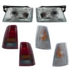 Kit Farol Cromado Lanterna Fume E Pisca Cristal Kadett 1989 A 1998.