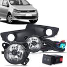 Kit farol de milha auxiliar do Volkswagen Fox 2010 a 2013 com molduras e botão modelo original