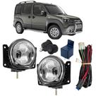 Kit farol de milha auxiliar fiat doblo 2002 a 2020 vidro