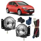 Kit farol de milha auxiliar fiat punto 2008 a 2017 vidro
