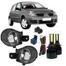 Kit farol de milha auxiliar neblina clio hatch 03 04 05 06 07 08 09 10 11 12 vidro + h11 led