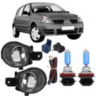Kit farol de milha auxiliar neblina clio hatch 03 04 05 06 07 08 09 10 11 12 vidro + h11 sb