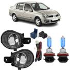 Kit farol de milha auxiliar neblina clio sedan 03 04 05 06 07 08 09 10 11 12 vidro + h11 sb
