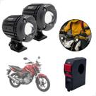 Kit Farol de Milha Auxiliar Neblina Led 30w 12v + Botão On/ Off Usb Cg 160 Titan Se 2015 até 2020