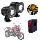 Kit Farol de Milha Auxiliar Neblina Led 30w 12v + Botão On/ Off Usb Fazer 250 2005 até 2020