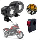 Kit Farol de Milha Auxiliar Neblina Led 30w 12v + Botão On/ Off Usb Honda NC 750X 2012 até 2024