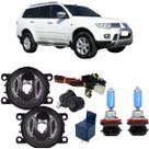 Kit farol de milha auxiliar neblina mitsubishi dakar 2008 2009 2010 2011 2012 2013 suits acr + s branca