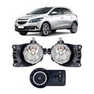 Kit farol de milha auxiliar onix 2012 a 2019 botão original