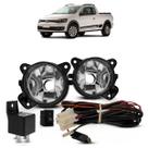 Kit Farol de Milha Auxiliar Saveiro G6 Trend 2013 2014 2015 2016 Liso Acrílico Botão Universal