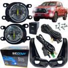 Kit farol de milha auxiliar toyota hilux de 2021 à 2025 farol em led moldura preta botão modelo original Kit farol de milha auxiliar toyota hilux de 2021 à 2025 farol em led moldura preta botão modelo original