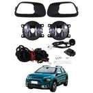 Kit Farol de Milha Citroen Cactus 2019 até 2024 Moldura Preta Botão Touch Shocklight - SL-060510