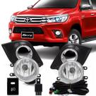 Kit Farol de Milha com Moldura Chicote e Botão Hilux SR SRV 2016 a 2018