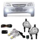 Kit Farol De Milha Corsa Classic Hatch 00 A 10 Botão Orig Com Xenon Led
