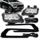 Kit farol de milha da fiat Toro 2021 2022 2023 2024 2025 com botão modelo alternativo e molduras black piano