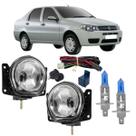 Kit farol de milha fiat siena 20012016 vidro + super branca