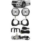 Kit Farol de Milha Fiat Strada Working 2012 2013 Botão Alternativo + Kit Lâmpada Super LED 6000K