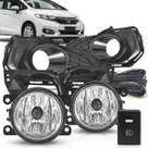 Kit Farol de Milha Honda Fit 2017 / 2018 / 2019 H8 55W Moldura Cromada Botão Modelo Original Suns FGS0235HD