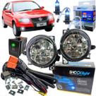 Kit farol de milha linha com botão volkswagen vw g4 gol parati e saveiro de 2006 à 2009 + lâmpada super branca