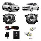 Kit Farol De Milha Logan Sandero 2007 2008 A 2012 + par de pingo t10 5050 5 leds