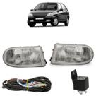 Kit Farol de Milha Megane Clio Laguna R19 1996 A 1999 Botão Universal Estriada Vidro Foco Manual Kit Farol de Milha Megane Clio Laguna R19 1996 A 1999 Botão Universal Estriada Vidro Foco Manual