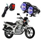 Kit Farol de Milha Moto para CBX 250 Twister 2001 2002 2003 2004 2005 2006 2007 2008 Angel Eye Azul U7 Kit Farol de Milha Moto para CBX 250 Twister 2001 2002 2003 2004 2005 2006 2007 2008 Angel Eye Azul U7