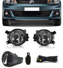 Kit Farol de Milha Neblina Vw Gol Voyage G7 2017 2018 Botão Redondo