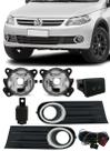 Kit Farol de Milha Neblina Vw Gol Voyage Saveiro G5 2009 2010 2011 2012 2013 - Interruptor Modelo Original - Moldura Cromada