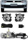 Kit Farol de Milha Neblina Vw Saveiro G6 2014 2015 2016 - Sem Moldura + Kit Lâmpada Super LED 6000K