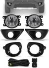 Kit Farol de Milha Renault Duster 2015 2016 2017 2018 2019 + Moldura e Base Para Fixação - Botão Painel
