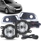 Kit farol de milha Sandero 2015 2016 2017 2018 2019 molduras cromadas e botão modelo alternativo