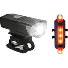 Kit Farol Dianteiro e Traseiro Recarregável USB EC6806 de 300 Lúmens de Potência Kit Farol Dianteiro e Traseiro Recarregável USB EC6806 de 300 Lúmens de Potência