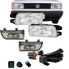 Kit Farol e Farol de Milha com Chicote e Relé para Gol Parati Saveiro Voyage 1991 a 1997 com Lente de Vidro