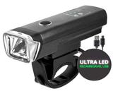 Kit Farol E Lanterna Bike Ultra Led Usb Recarregável Prova D'água Cor Preto