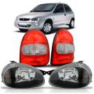 Kit farol e lanterna corsa wind 1994 a 2003 mascara negra