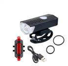 KIt Farol e sinalizador recarregável de bike