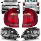 Kit farol fox 2010 a 2014 duplo mascara negra + lanternas bicolor