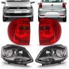 Kit farol fox 2010 a 2014 duplo negro + par lanternas fumê