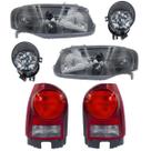 Kit Farol Gol G4 2006 Á 2013 Mascara Cinza E lanterna Fume e milha