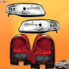 Kit Farol Gol G4 Mascara Cromada + Par Lanterna Traseira Fumê