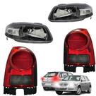 Kit Farol Gol G4 Mascara Negra + Par Lanterna Traseira Fume
