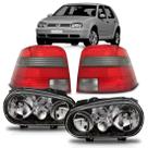 Kit farol golf 1998 a 2006 mascara negra + lanterna fumê