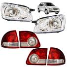 KIT Farol Lanterna Corsa Classic 2011 2012 2013 2014 2015 2016 Cromado