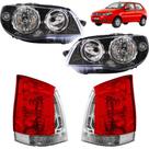 KIT Farol Lanterna Palio 2004 2005 06 a 2016 Máscara Negra Aro Cromado CRI